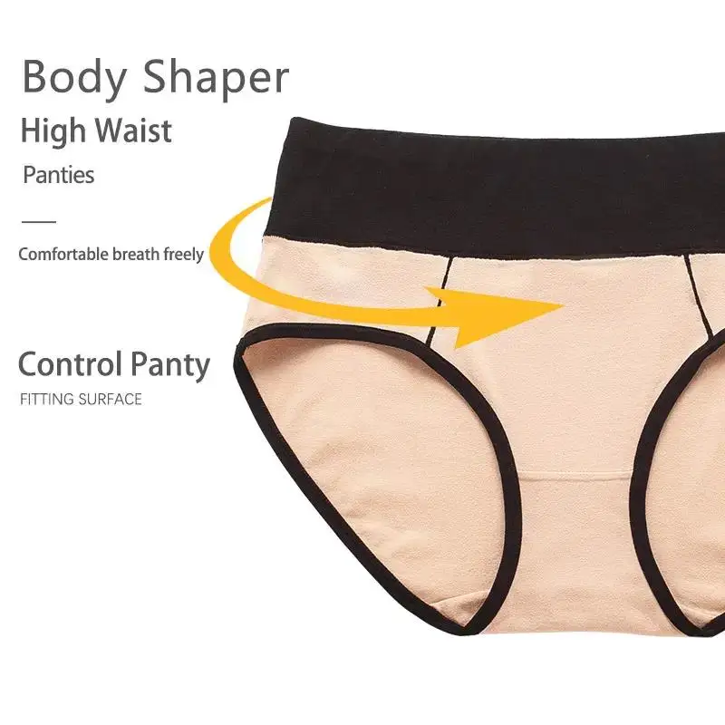 Custom logo underwear Plus Size panties Women Solid Color Boxers high waist pure cotton sports sexy underwear lingeries pantie