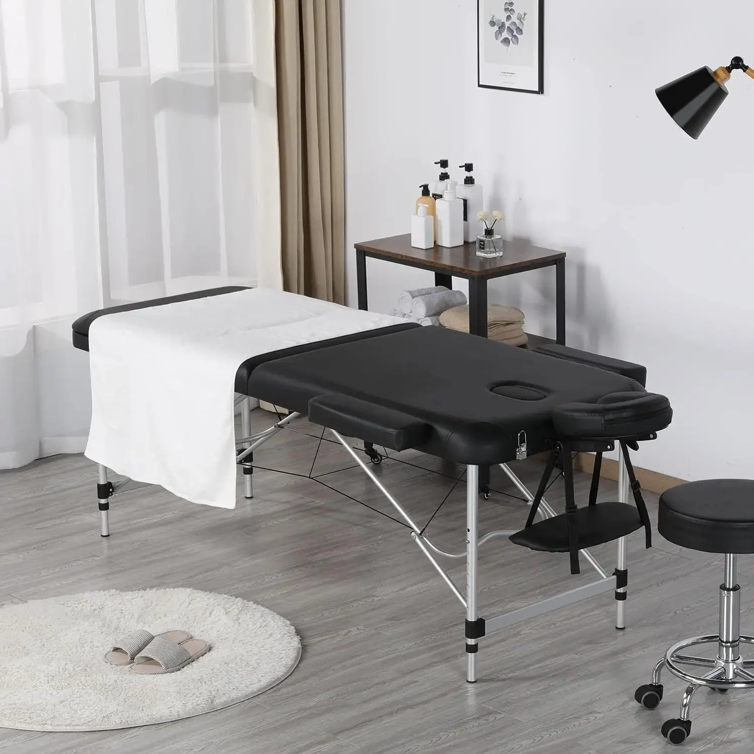 Tectake Portable Folding Massage Table Bed Two-Fold Aluminum Legs Foldable Beauty Salon Spine Neck Cupping Therapy Metal