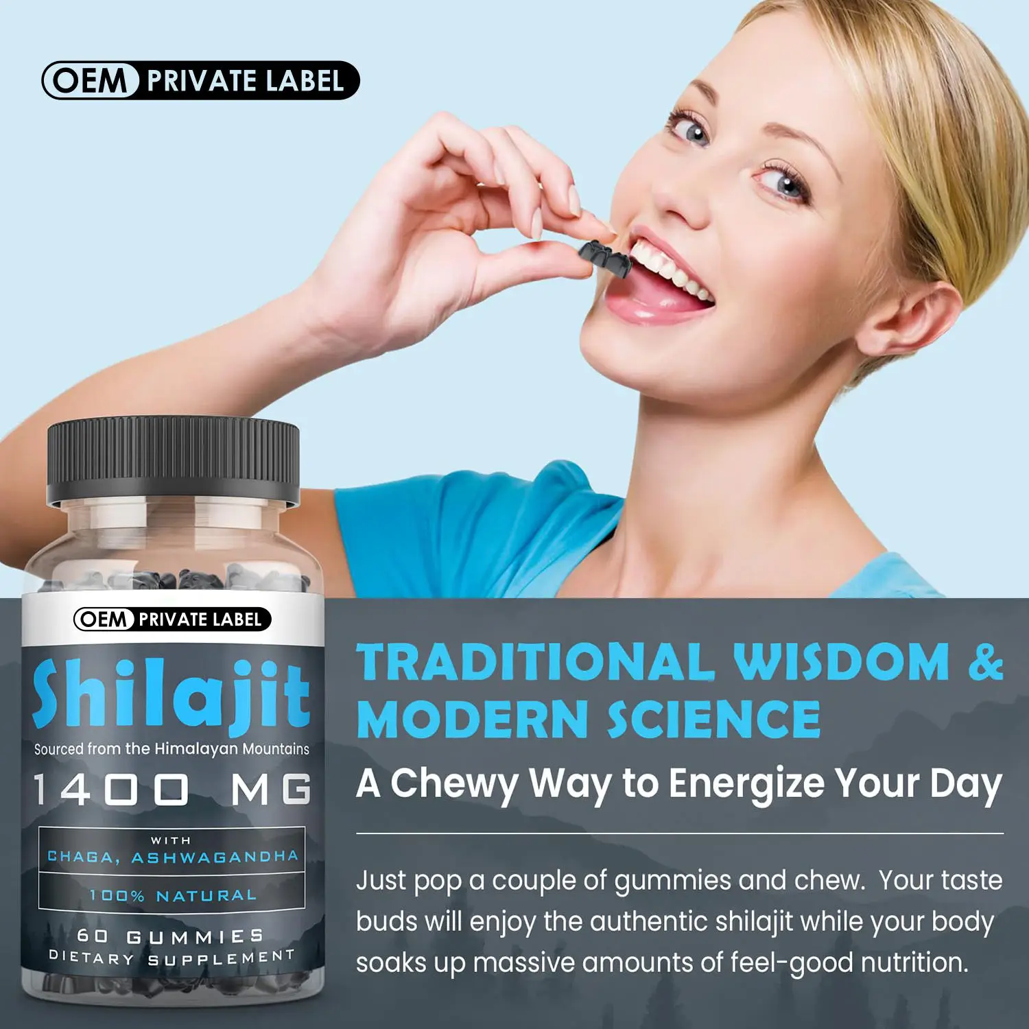 Private Label Himalayan Sweet Sugar Free Pure Himalayan Shilajit Gummies With Fulvic Acid Vitamin Supplement