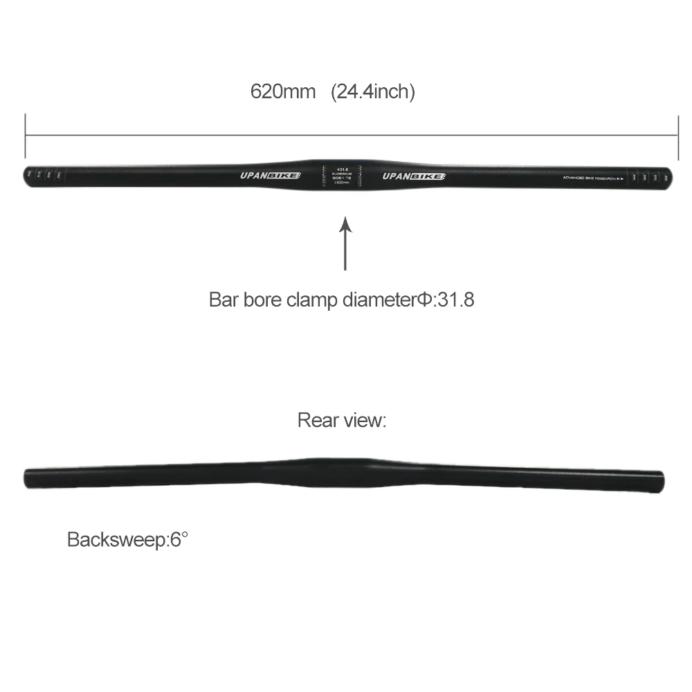 Custom 31.8mm*620mm Aluminium Alloy Bicycle Handlebars MTB Flat Bar Riser Bar BMX Mountain Bike Handlebar