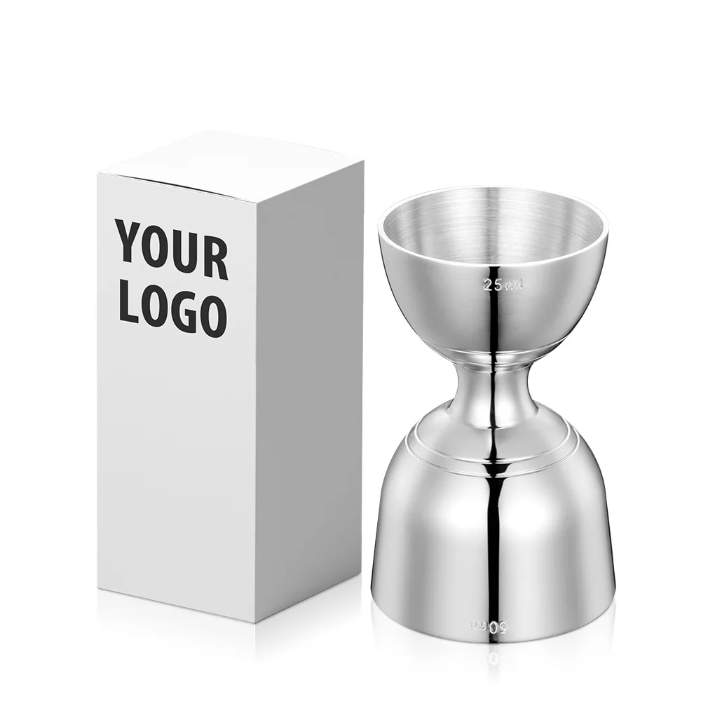 Custom Logo  Food Grade 304 stainless steel Alcohol Scale Drink bar tools bacardi bell jiggers