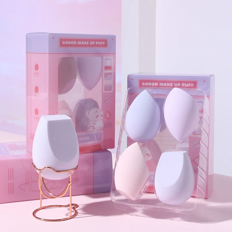 4pcs Super Soft Cosmetic Private Label Custom Beauty Egg Wholesale Sponge Set For Makeup Tool Blending & Foundation Application