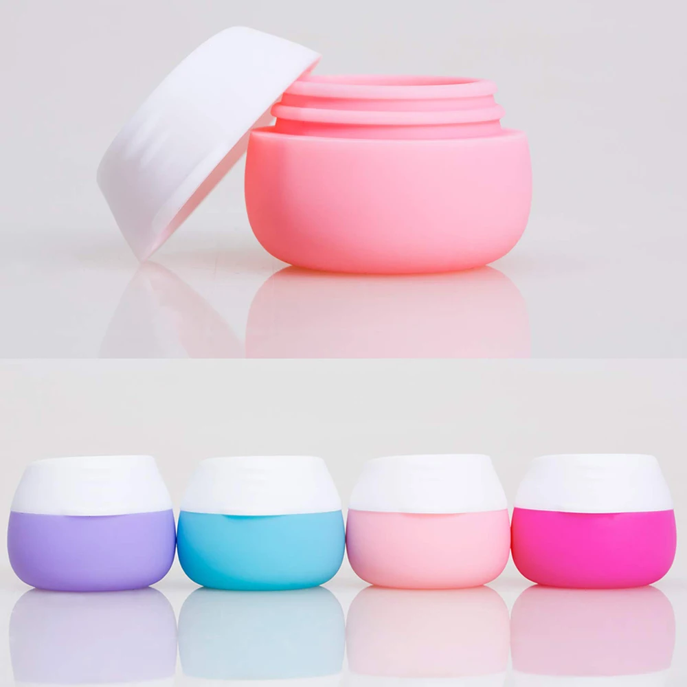 20ml Silicone Facial Cleanser Sunscreen Cream Jars Mini Travel Storage Empty Plastic Cosmetic Personal Care Jar