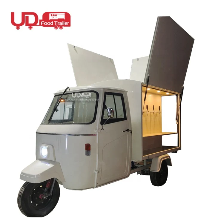3 Wheel Bar Fast Food Vending Carts Champagne Truck Tricycle Ape 50 Mobile Electric Food Cart for Sale in California USA