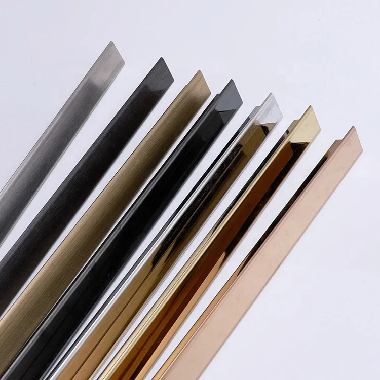 201 & 304 PVD T Profile Mirror Gold Metal Polished Decorative Stainless Steel T Shaped Tile Trim Strip for Wall Floor Furniture