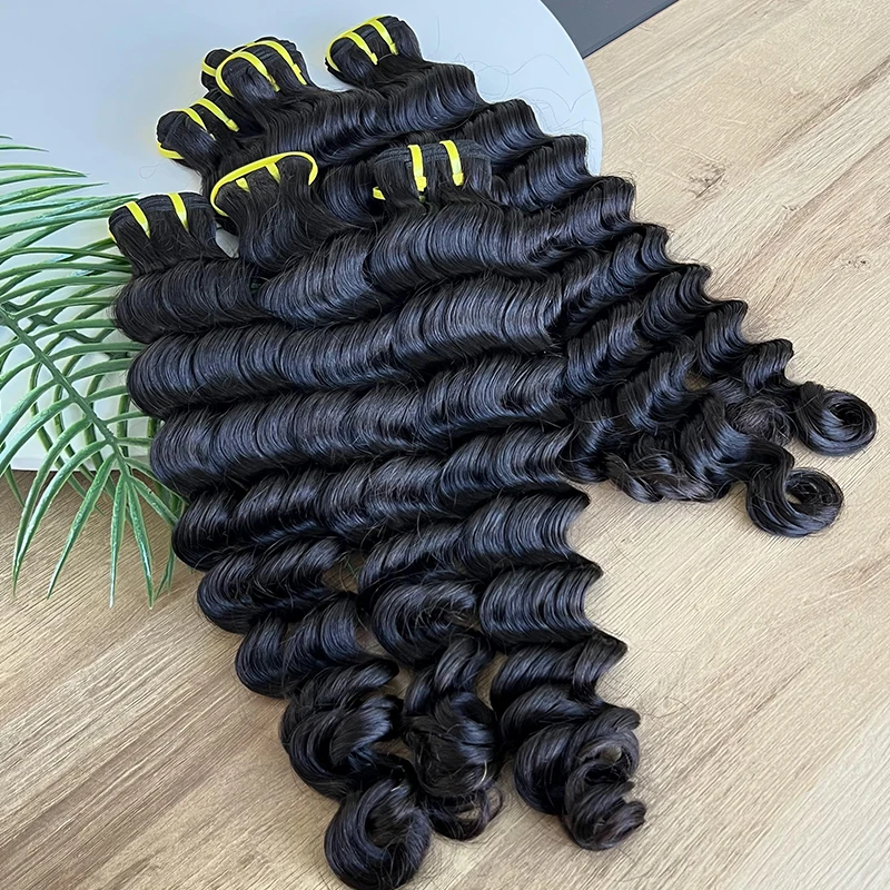 Wholesale High Quality Virgin Human Hair Bundle 12A 15A Grade Unprocessed Raw Indian Deep Wave Bundles