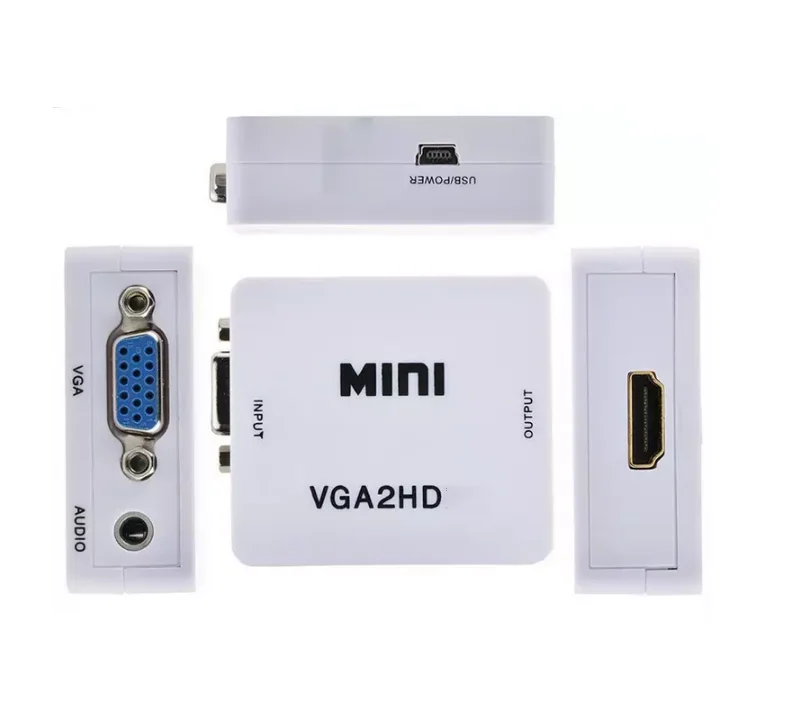 Преобразователь Full HD 1080P преобразователь VGA в 3 5 Аудио Видео адаптер VGA2HD для ПК ноутбука проектора