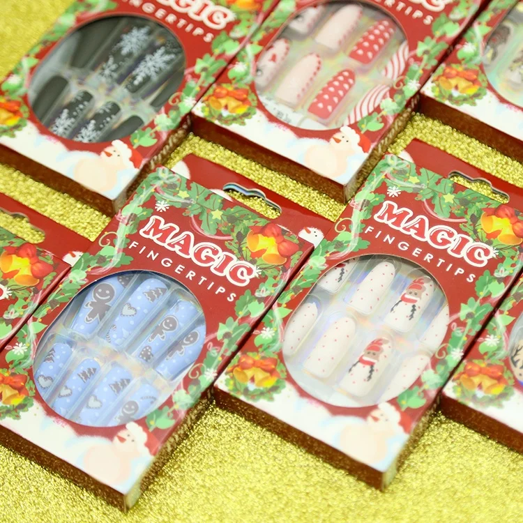 Tstory 2021 Новое поступление Рождественский дизайн оптовая торговля частная этикетка ногти нажмите на Роскошная упаковочная коробка