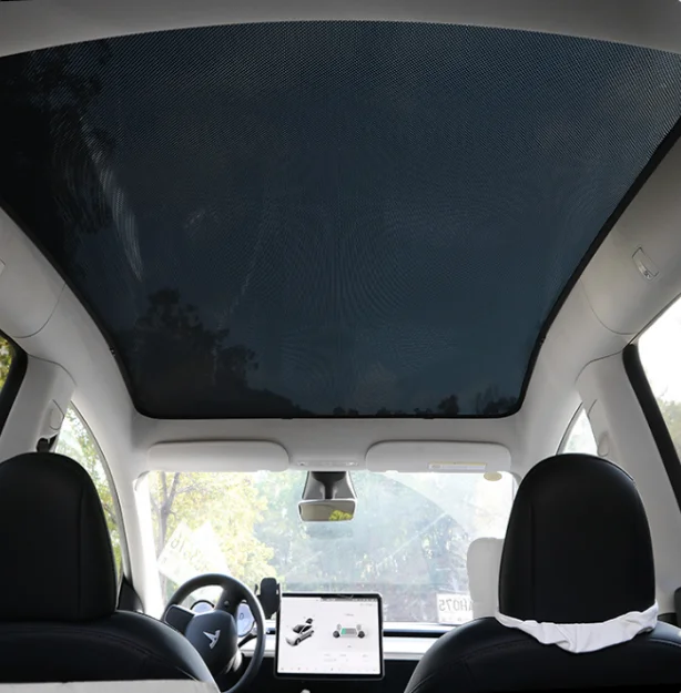 Vehicle Sunshade magnetic see through for all windows and glass roof of 2021 tesla model S model Y high performance items