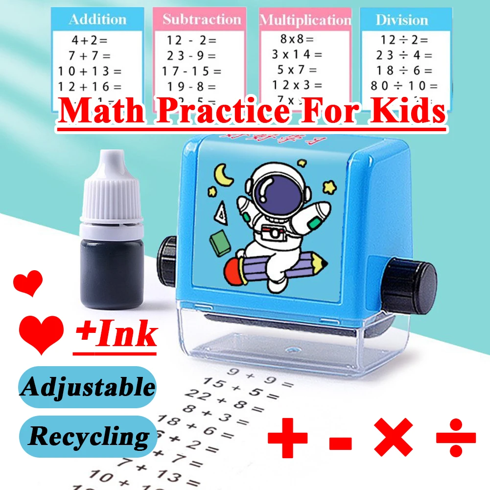 Hot Sale Educational Math Practice Digital Teaching Roller Stamp Kids Learning Maths Roller Stamp Children Maths Stamp