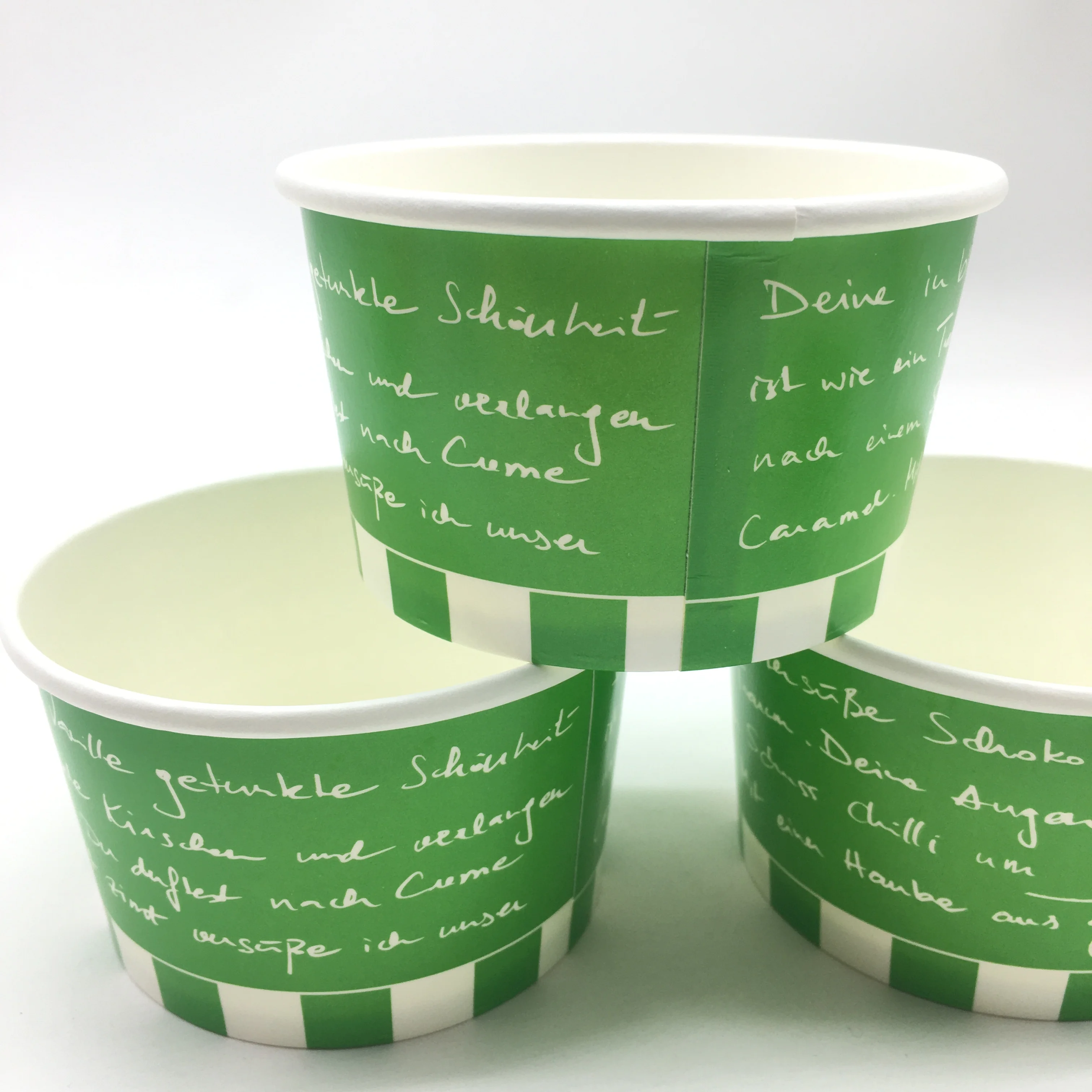 Custom Logo Printed Ice Cream Cup Frozen Yogurt Gelato Bowls  Disposable Single Wall Paper Cup With Lid And Spoon