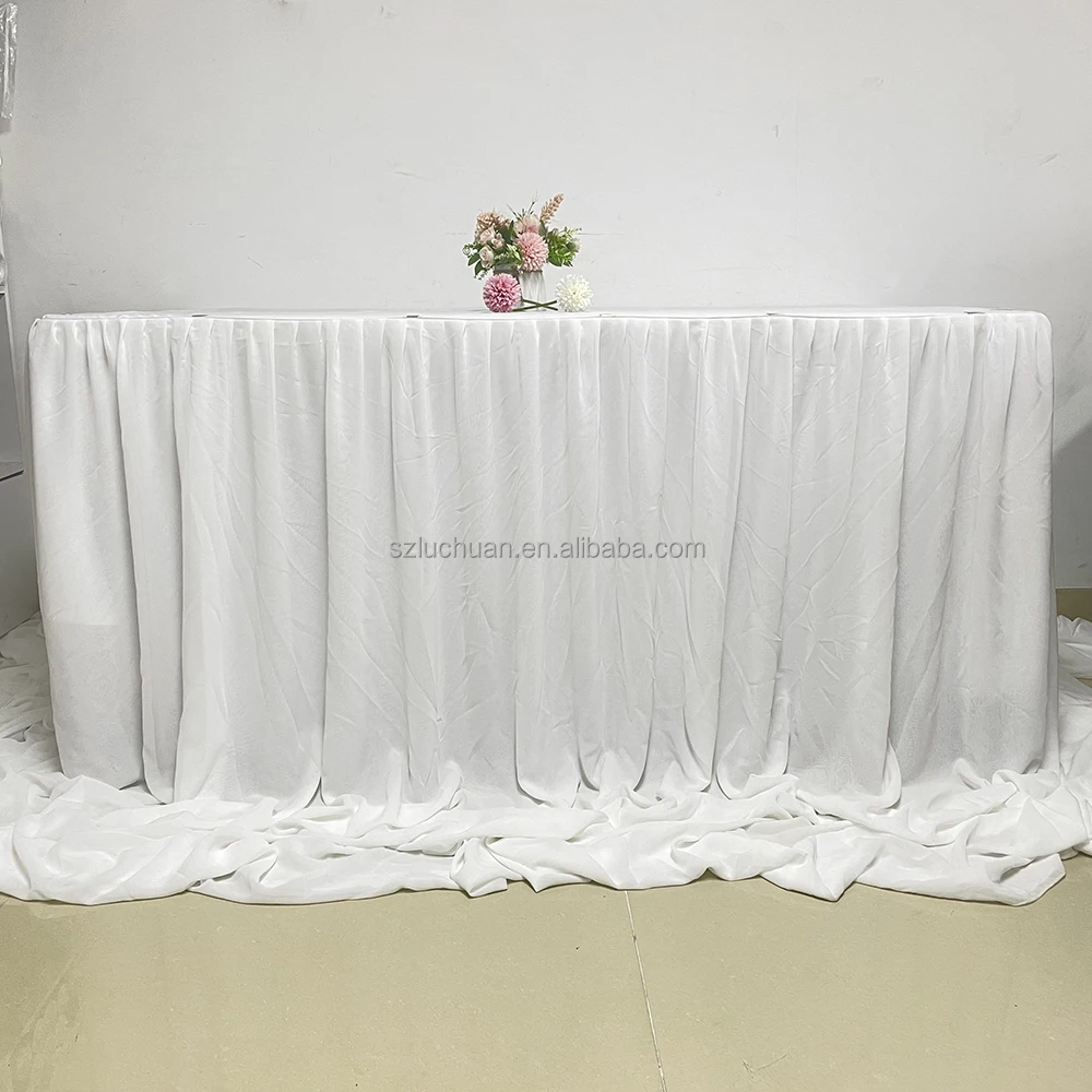 chiffon table skirt roll table skirting Wedding tutu Table Skirt (60192454092)