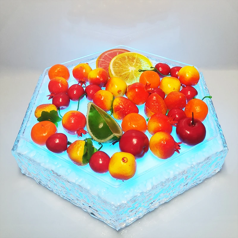 nightclub furniture party event Custom led fruit plate LED Fruit Vegetable Serving Tray