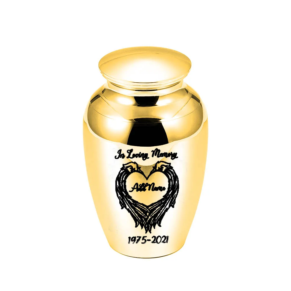 Dogs Cats Small Cremation Urn Aluminum Alloy Memorial Human Pets Ashes Casket Funeral Keepsake 70x45mm - in Loving Memory