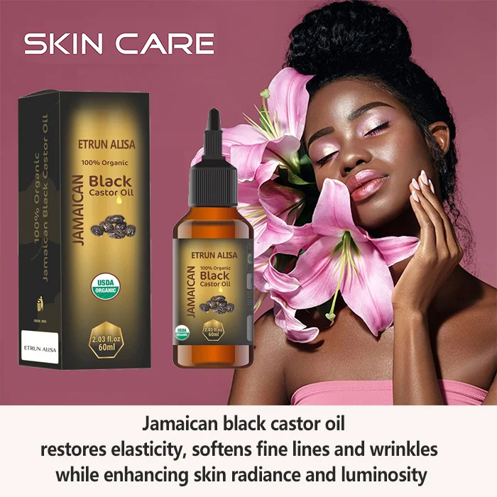 Etrun Alisa private label Organic Jamaican Black Seed Castor Oil Bulk Hair Growth Essential oil