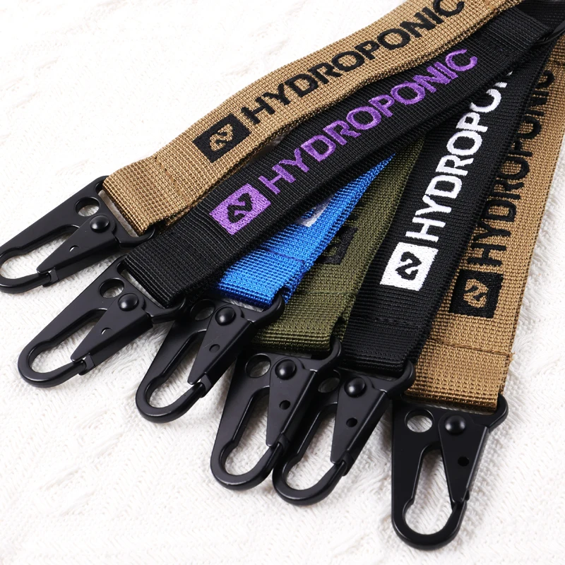 Изготовленный на заказ высококачественный тканый брелок с вышивкой шнурок короткий ключ запястье военный зеленый синий черный коричневый