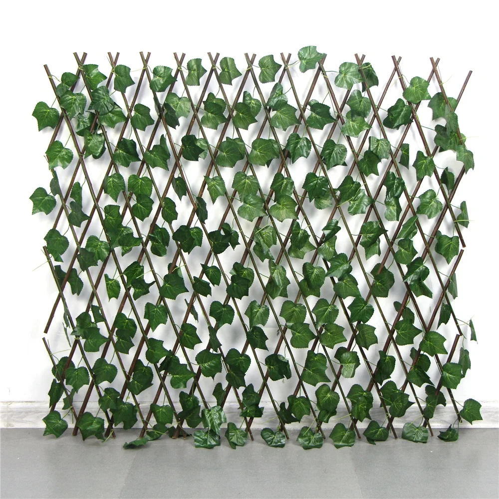Outdoor Willow Expandable Artificial plants Lattice Trellis Fence for garden decoration