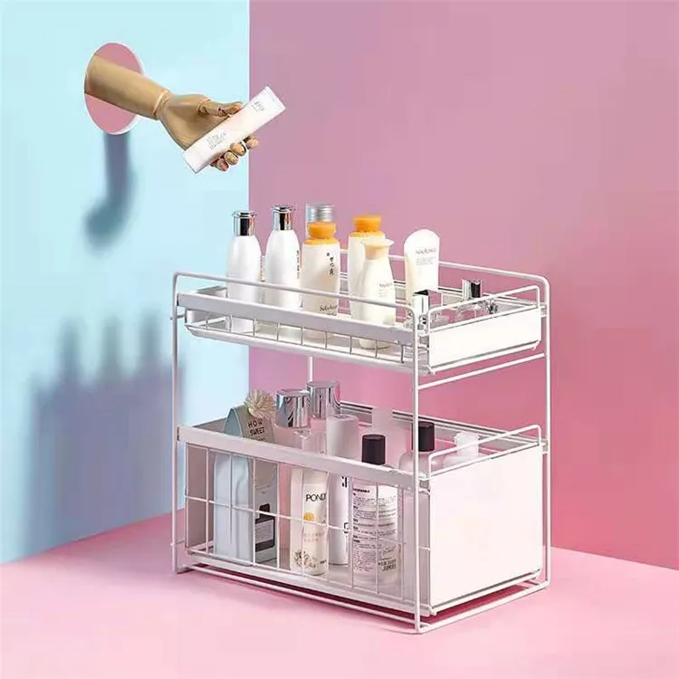 
Kitchen Drawer Storage Rack Under Sink Organizer Desktop Cabinet Shelf 