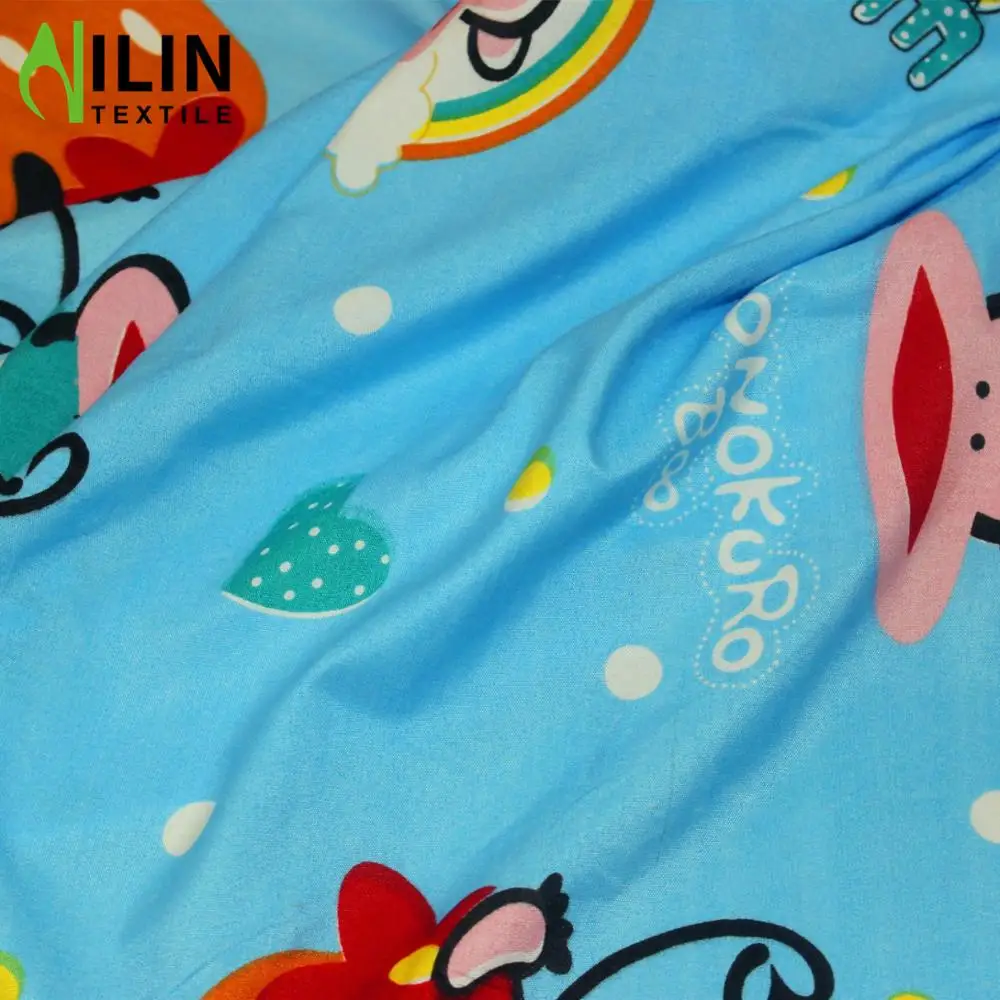 
100 polyester peach skin microfiber printed designer pongee fabric for bed sheet 