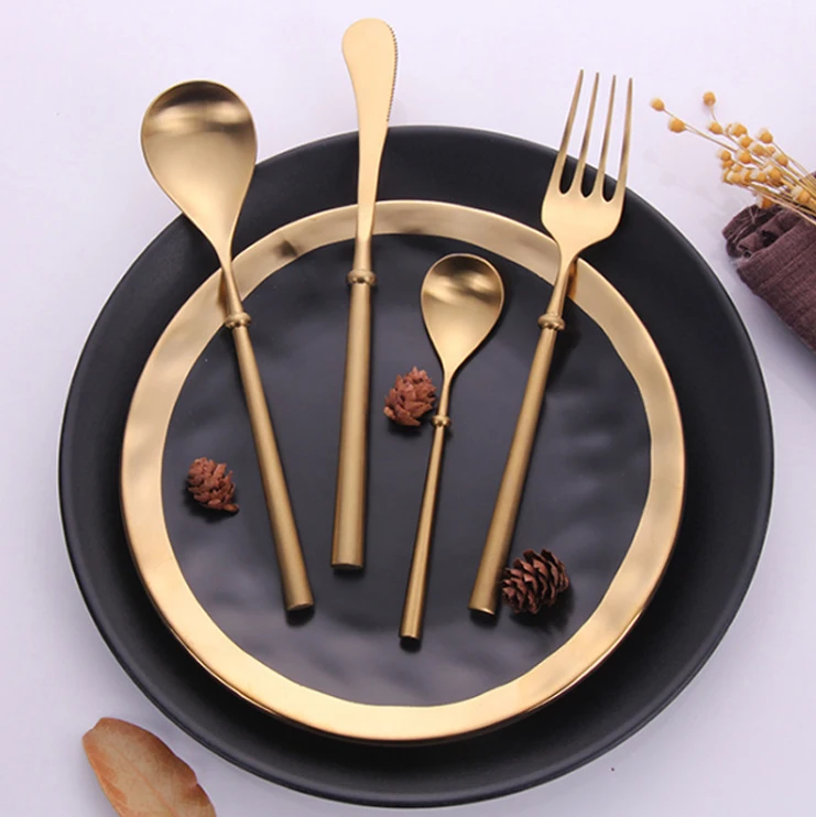 Unique gold plated Dinnerware Set  cutlery set tableware set