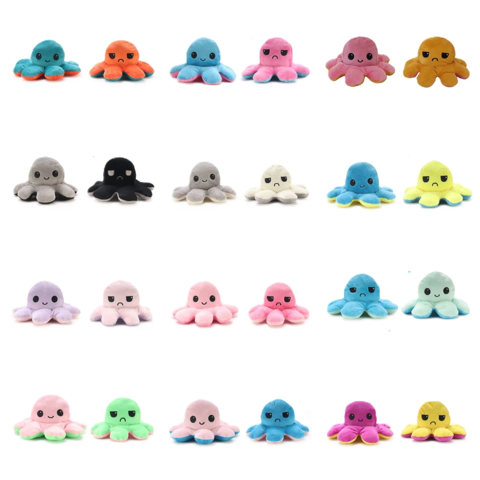 Cartoon Reversible Octopus Plush Toy Pillow Child Adult Cushion