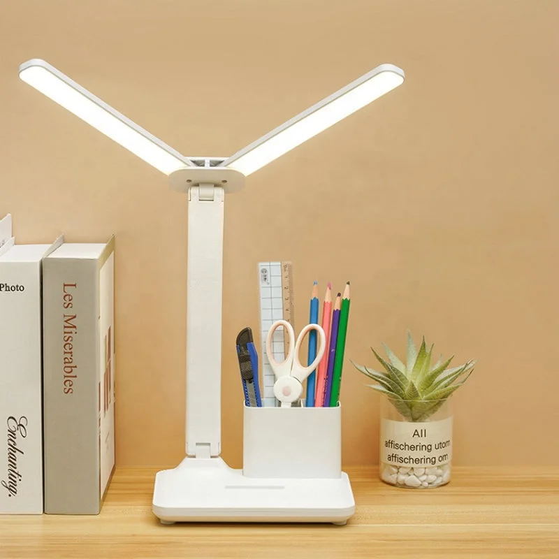 OEM Original Double Head Light LED Charging Desk Lamp Multifunctional 360 Degree Flexible Desk Lamp Mini Reading Night Light