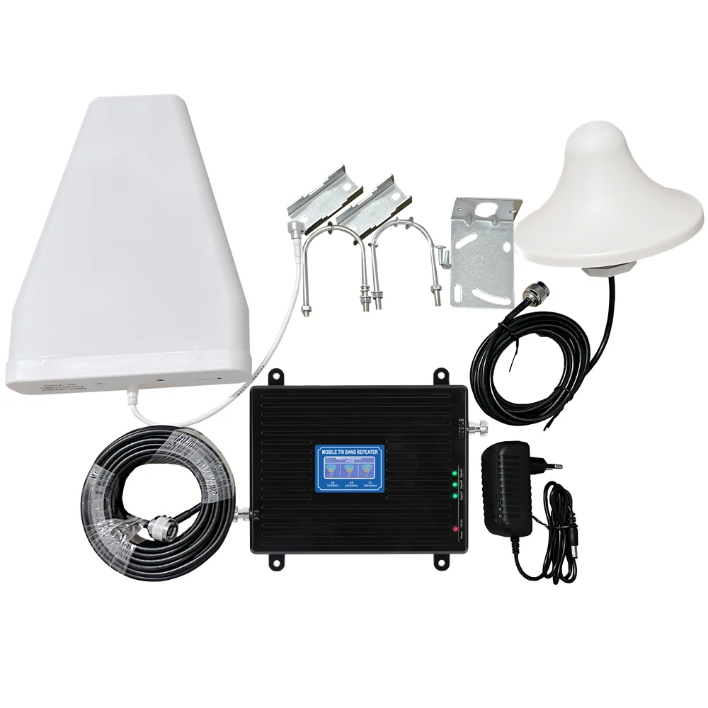 Hot 900 1800 2100Mhz  4G Tri Band Factory Most Cheap Mobile Phone Signal Network Amplifier / Booster / Repeater