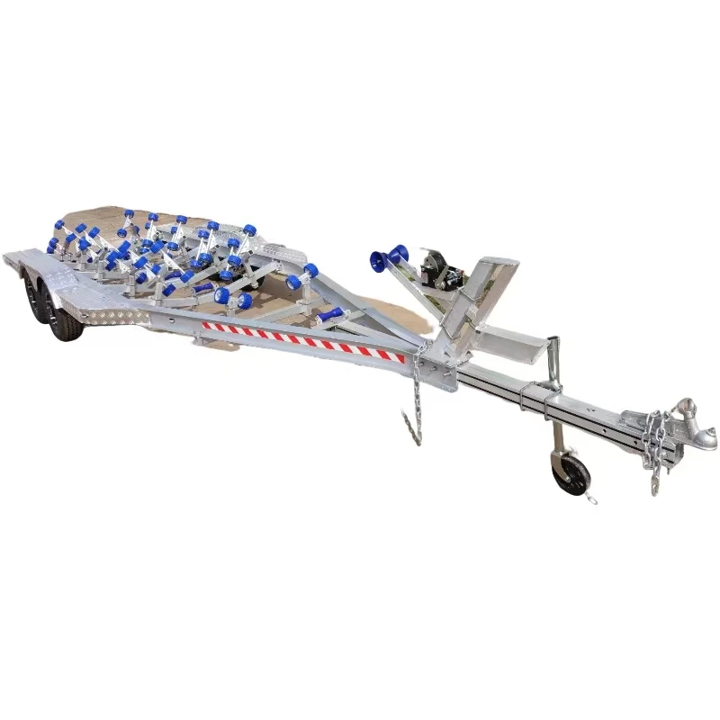 hydraulic brake tandem axle boat trailer aluminum wobbly rollers