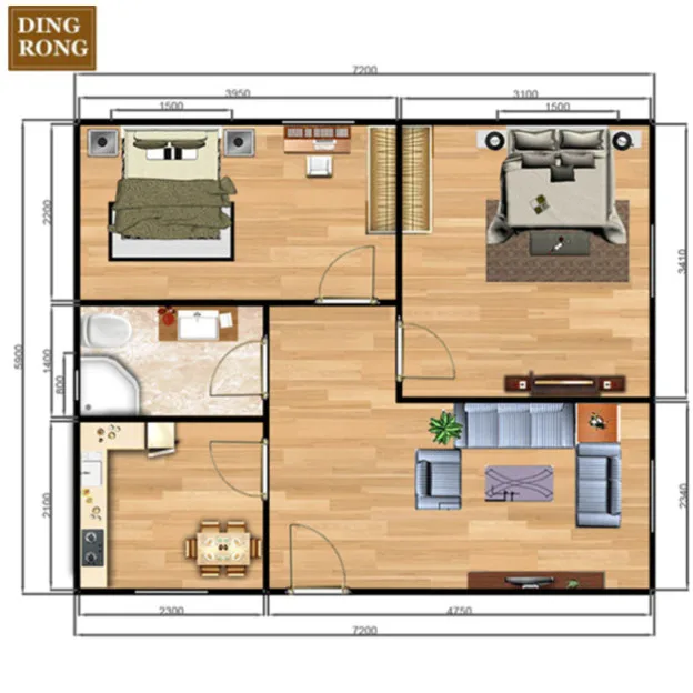 metal frame ready made small  kit set assembly movable mini prebuilt china container container house 2 bedrooms for sale