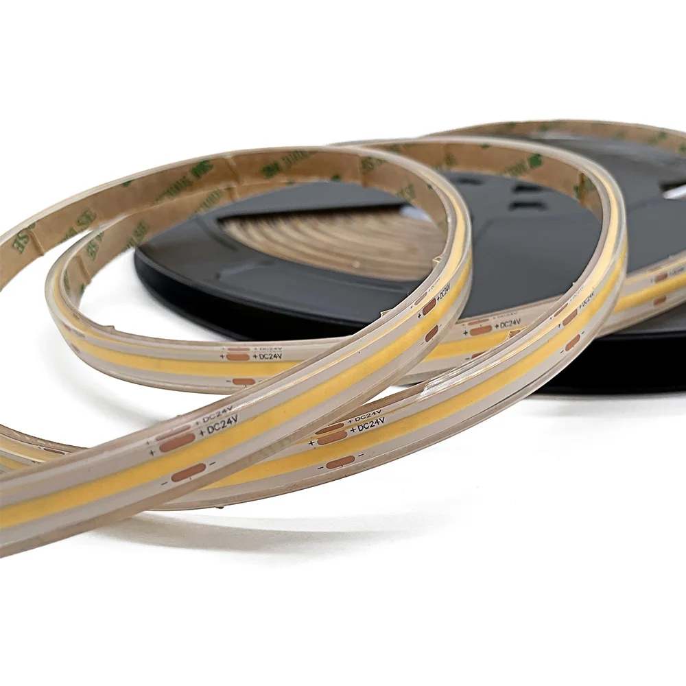 IP68 Waterproof Dot free dimmable COB LED strip light for aluminium profile DC24V 9W 12W led flexible strip LED tape FCOB strip