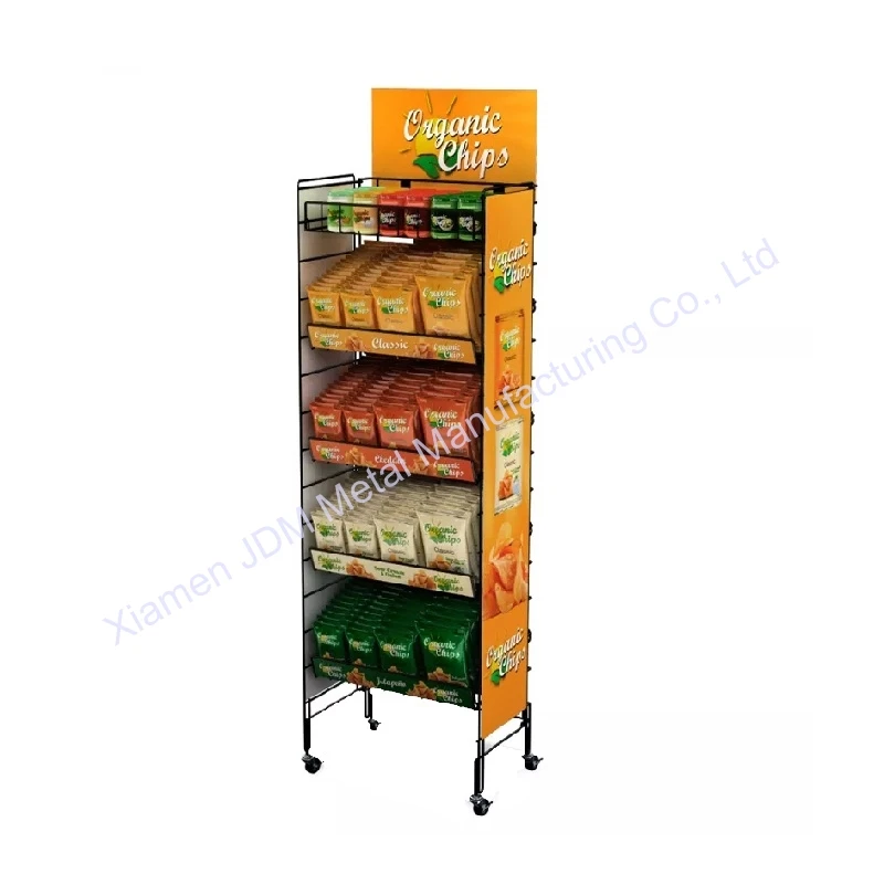 OEM ODM customize Candy and chips chewing gum showroom racks stands movable shelf mountain shelves