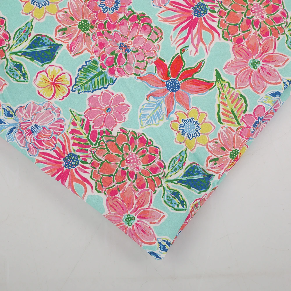 organic green 100% cotton woven digital print fabric printed cotton poplin By The Yard For Baby Clothing Women Shirt