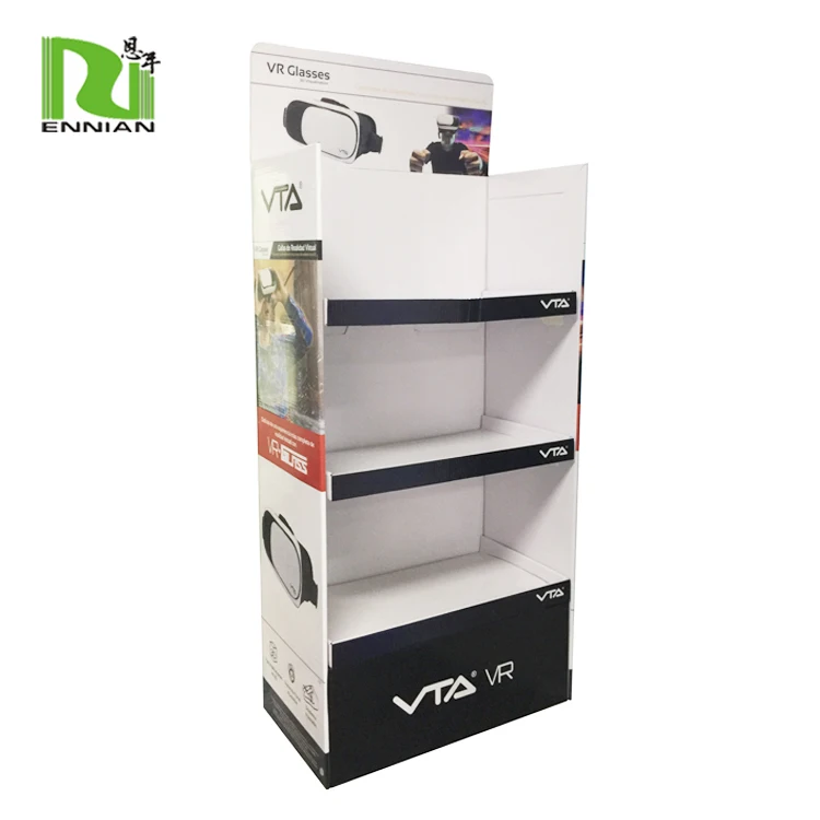 Пользовательский розничный популярный гофрированный напольный дисплей (подходит для многих различных видов продукции)