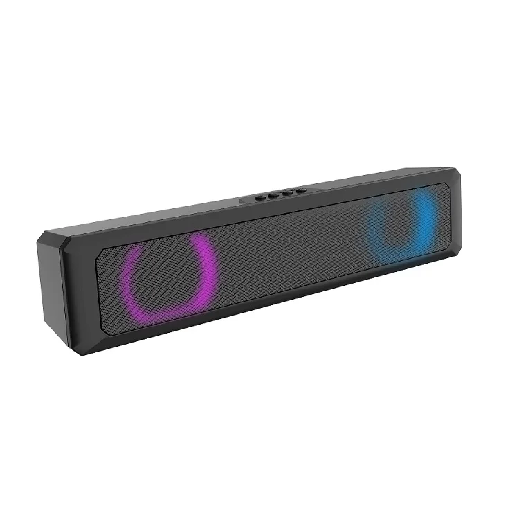 long strip A4 RGB LED speaker home theatre caixa de som computer sound bar music subwoofer mini blue tooth BT speaker wireless