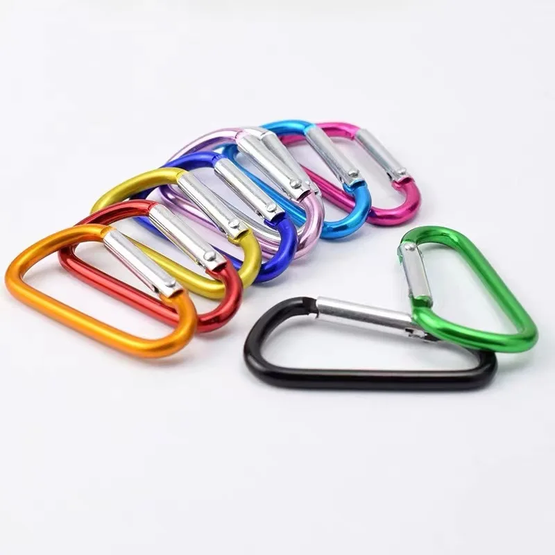 Aluminum Alloy D-Shape Carabiner Clip Spring Snap Hook Keyring Carabiners for Camping Traveling Hiking 5#
