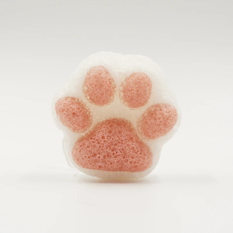 Bebevisa 2022 новая Губка Konjac Cat Paw 100% растительное волокно Rose отшелушивающая губка глубоко очищающая уход за кожей