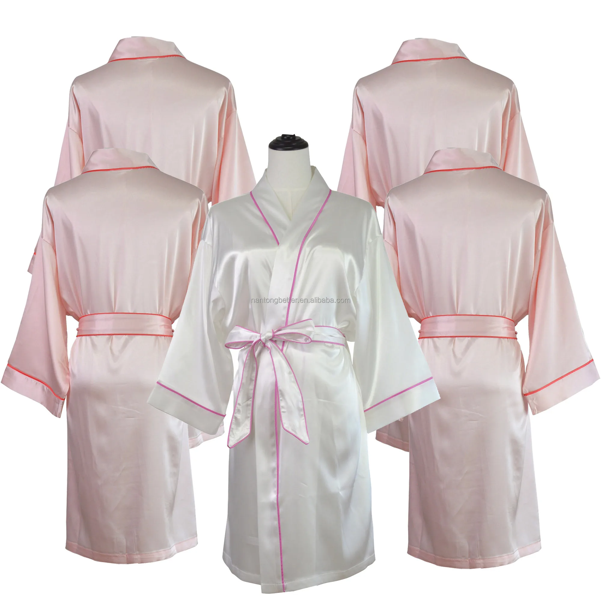 Женское шелковое атласное кимоно