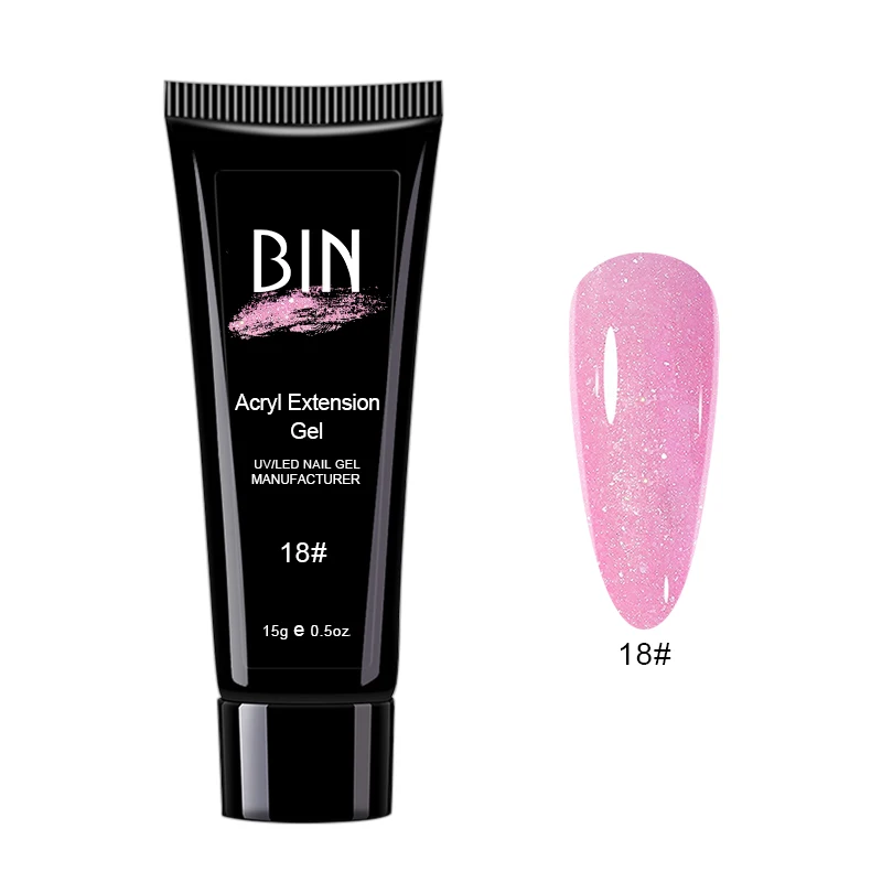 BIN Acrylic Nails Gel Product Glitter Hard Gel Nails Extension Long Lasting Extension Soak Off Gel Acrylic Nail