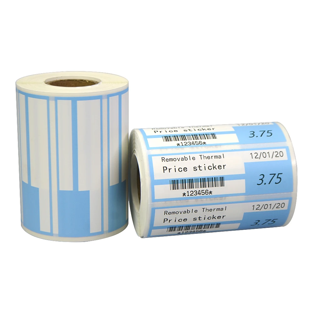Customized water-proof roll printed supermarket direct thermal removable adhesive shelf retail price label sticker