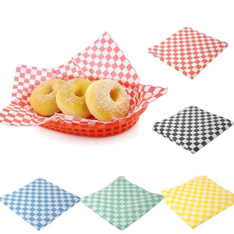 
custom logo colored printed grease proof bread packaging wax food wrapping paper 
