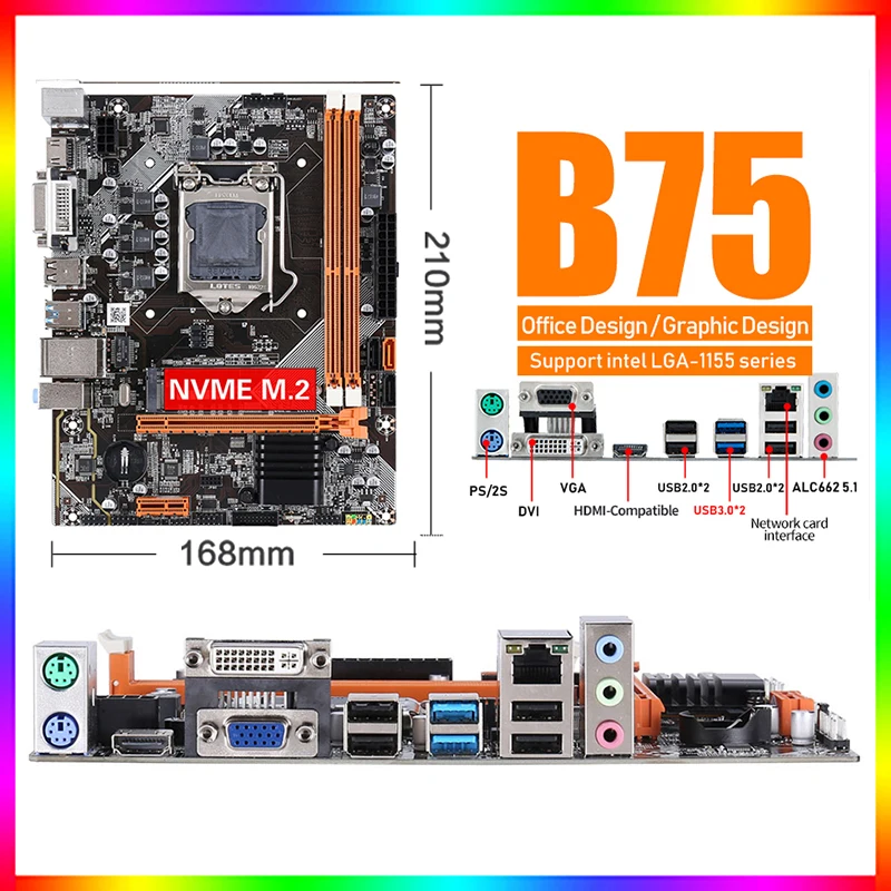 mother board for gaming pc kit b75 Core I5 3570 cpu gamer mini itx ddr3 b75 computer motherboard