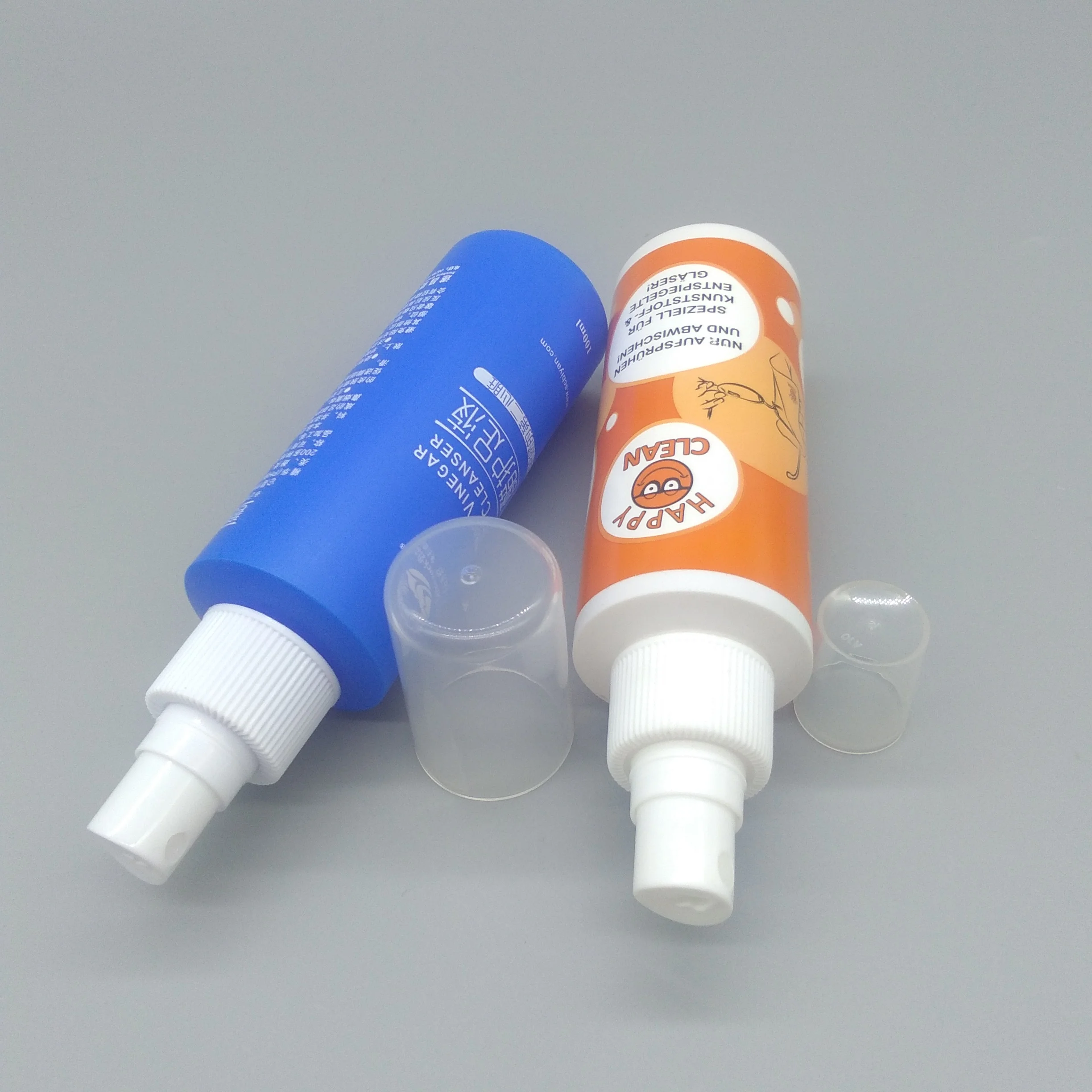 Hot Sale 100ml HDPE/PET Flat Shoulder Private Logo Empty Plastic Bottle For Alcohol Personal Care Cosmetics Household Packaging
