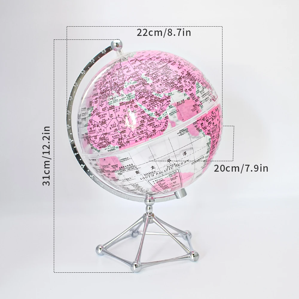 Acrylic World Transparent Globe Earth Decor Novelty PET Plastic & Gifts Plastic Type Product