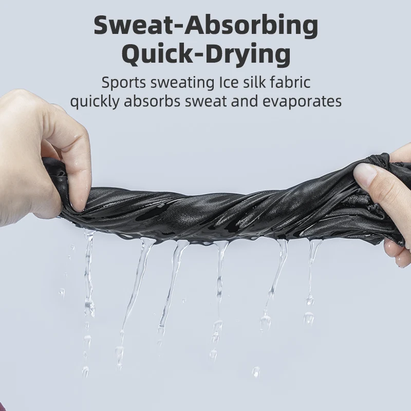 ROCKBROS Head Scarf Headband Neck Gaiter Breathable Comfortable Silk Fabric Outdoor Bandana Ice Silk Tube Bandana Scarf