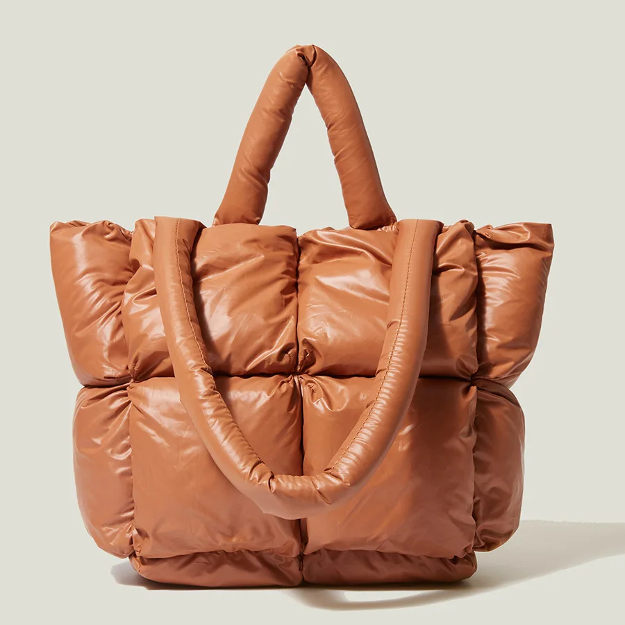 Модная женская хлопковая зимняя пышная сумка через плечо, стеганая женская сумка-тоут, женские роскошные сумки