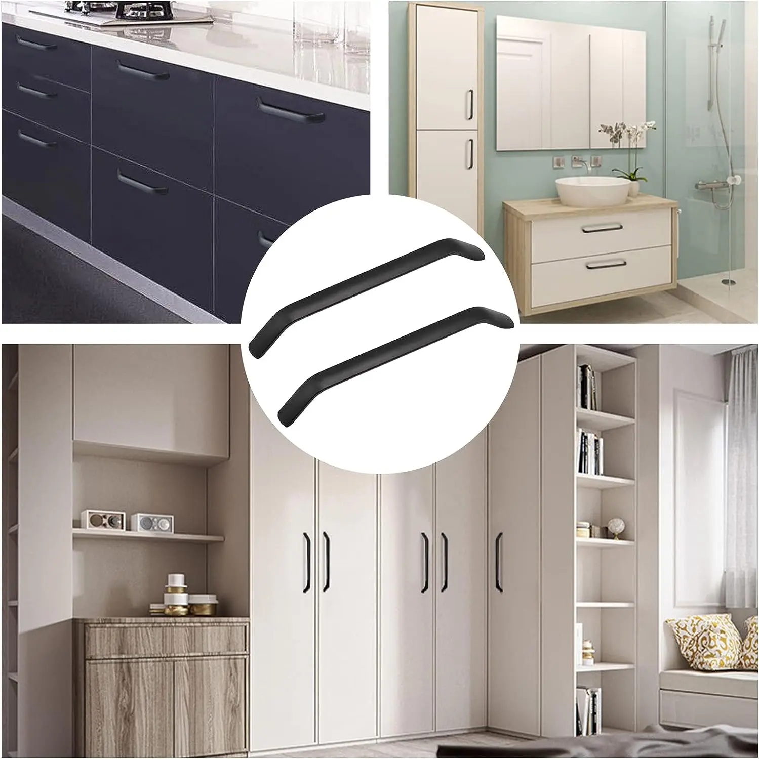 High Quality Custom Bedroom Kitchen Cabinet Hardware Pull Matte Solid Aluminum Profile Door Handle With Screw