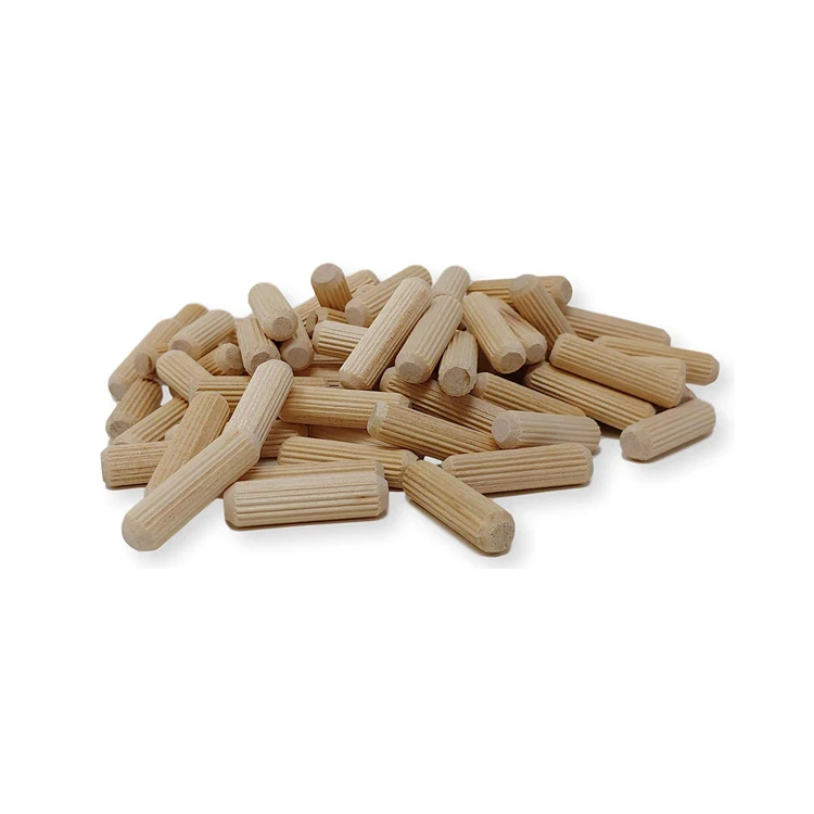 China factory 100 pieces diameter Fluted dowel pin set wooden Grooved 6 8 10mm for furniture connecting DIY  Craft