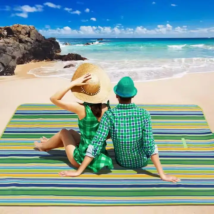 Custom Outdoor Extra Large Foldable Sand Proof Free Waterproof Camping Mat Picnic Blanket