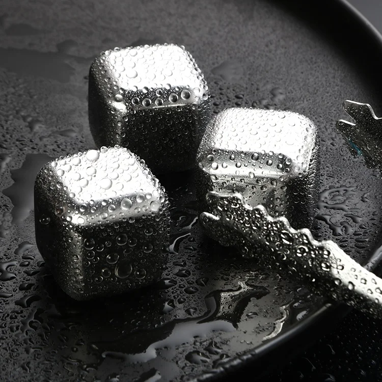 Bar Accessories food grade Glacier Rocks Small Stainless Steel Whiskey Chilling Rocks Ice Cube Set