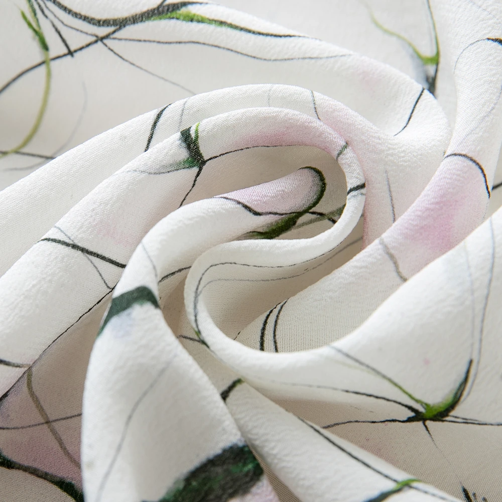 Цифровая печать шелковая ткань 16 мм шелковая крепдешиновая ткань цифровая печать 100% шелковая ткань